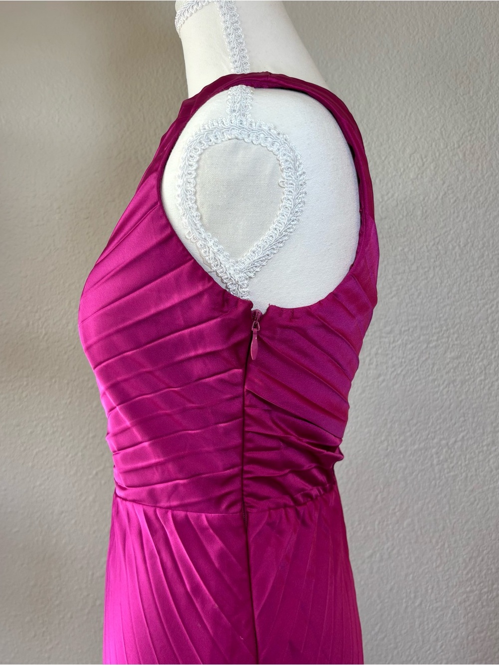Abercrombie & Fitch Giselle Pleated One Shoulder Maxi Dress XS Fuchsia Formal - Picture 5 of 13